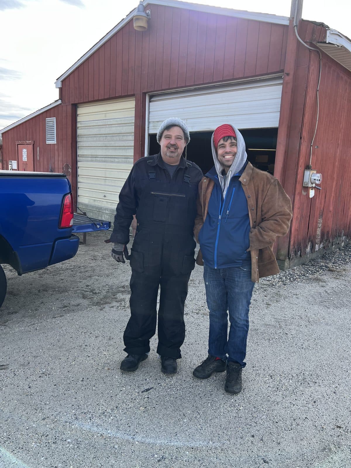 The Knapp family outside the Knapp-Built Machines shop